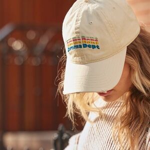 SOLD Aerie NWT Drama Dept Cream Embroidered Rainbow Baseball Hat